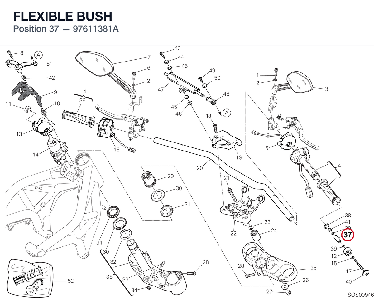 FLEXIBLE BUSH 97611381A diagram position