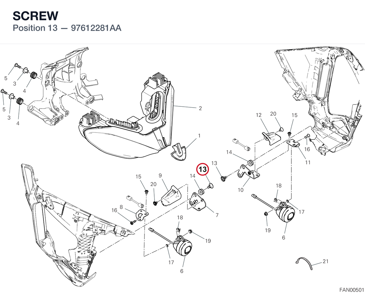 SCREW 97612281AA diagram position