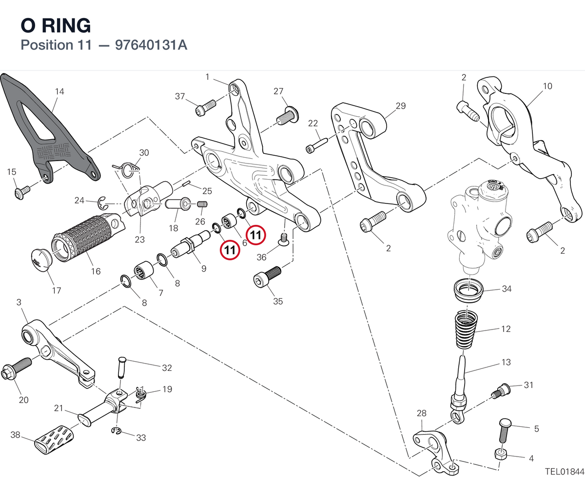 O RING 97640131A diagram position