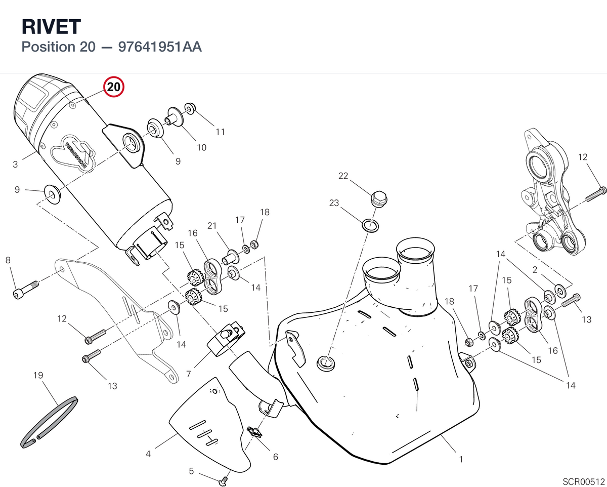 RIVET 97641951AA diagram position