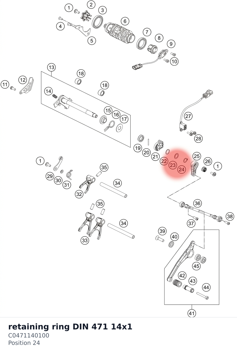 Diagram preview: retaining ring DIN 471 14x1 (C0471140100)