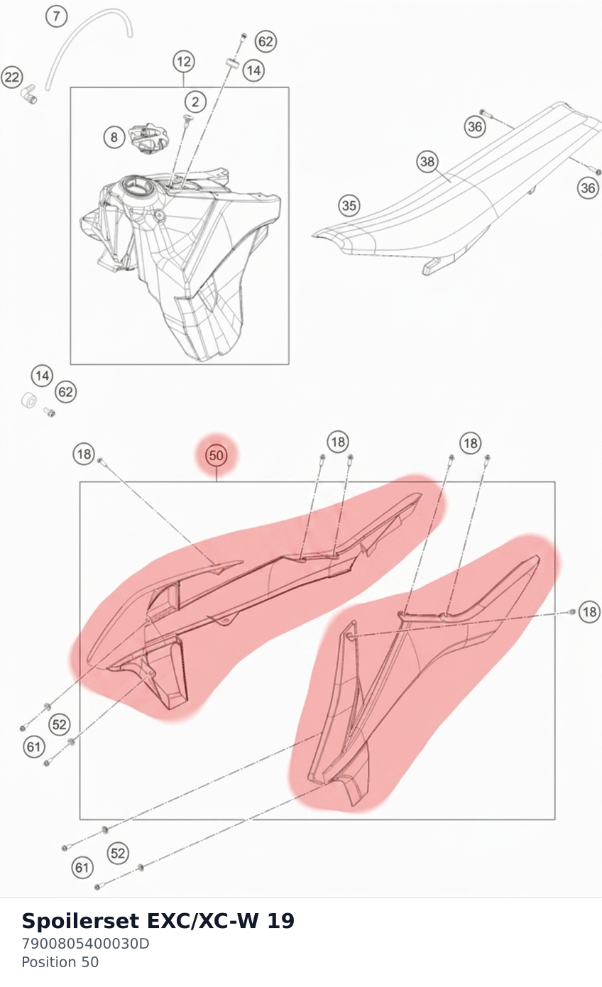 Diagram preview: Spoilerset EXC/XC-W 19 (7900805400030D)