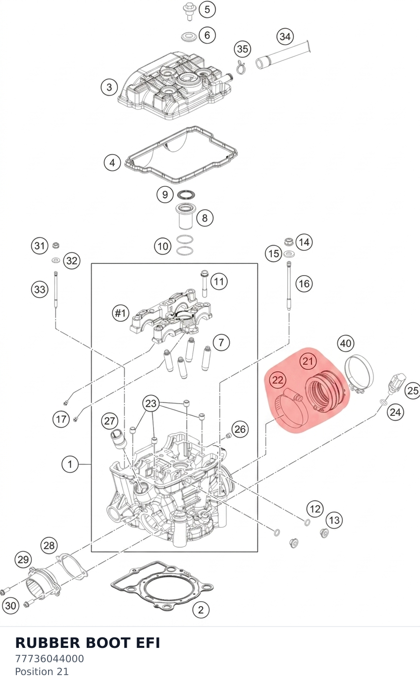 Diagram preview: RUBBER BOOT EFI (77736044000)