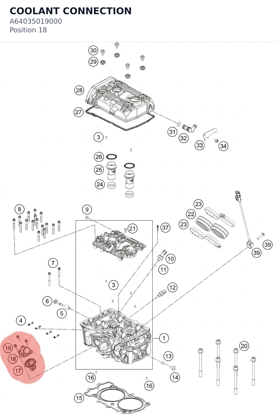Diagram preview: COOLANT CONNECTION (A64035019000)