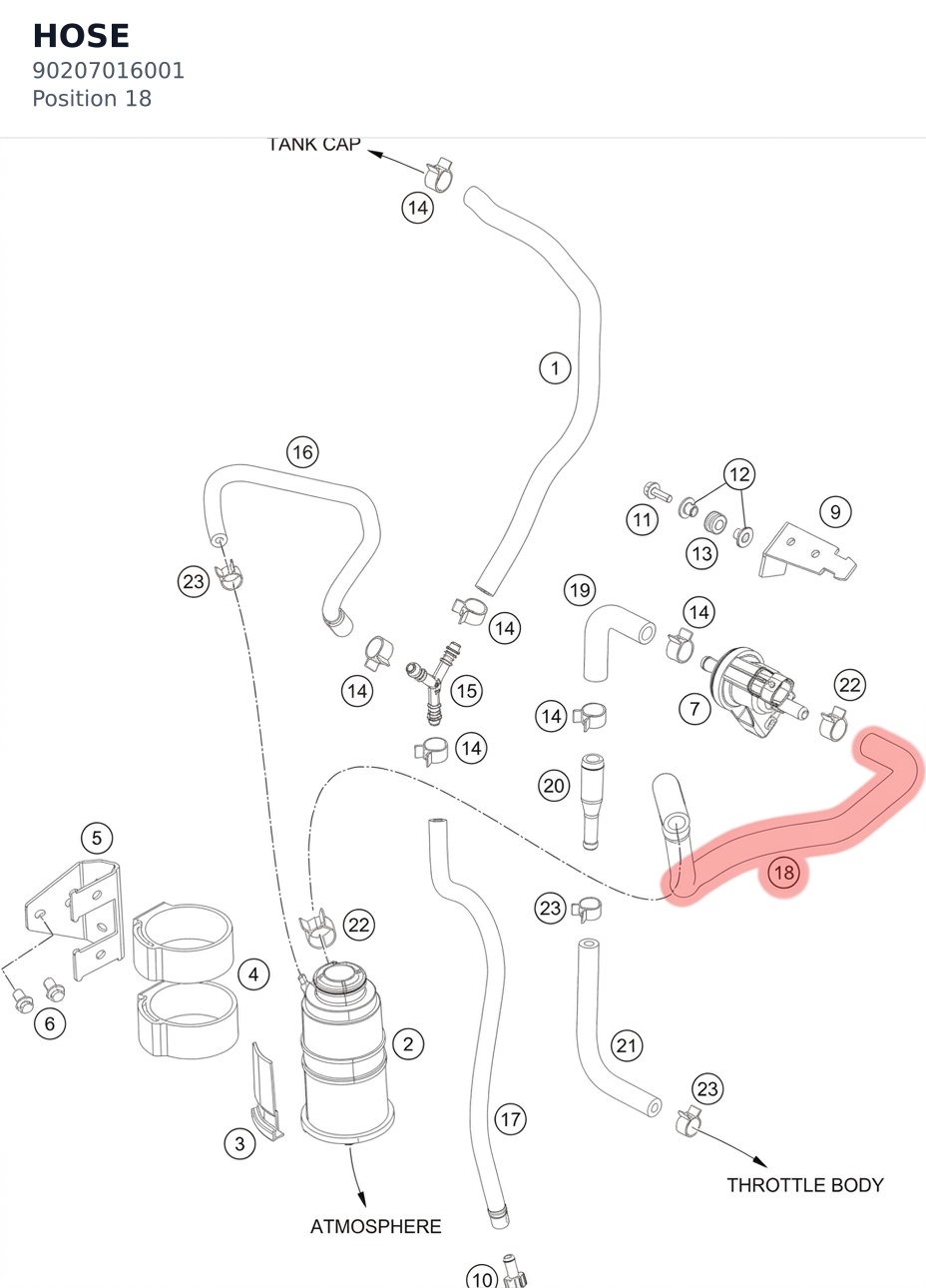 Diagram preview: HOSE (90207016001)