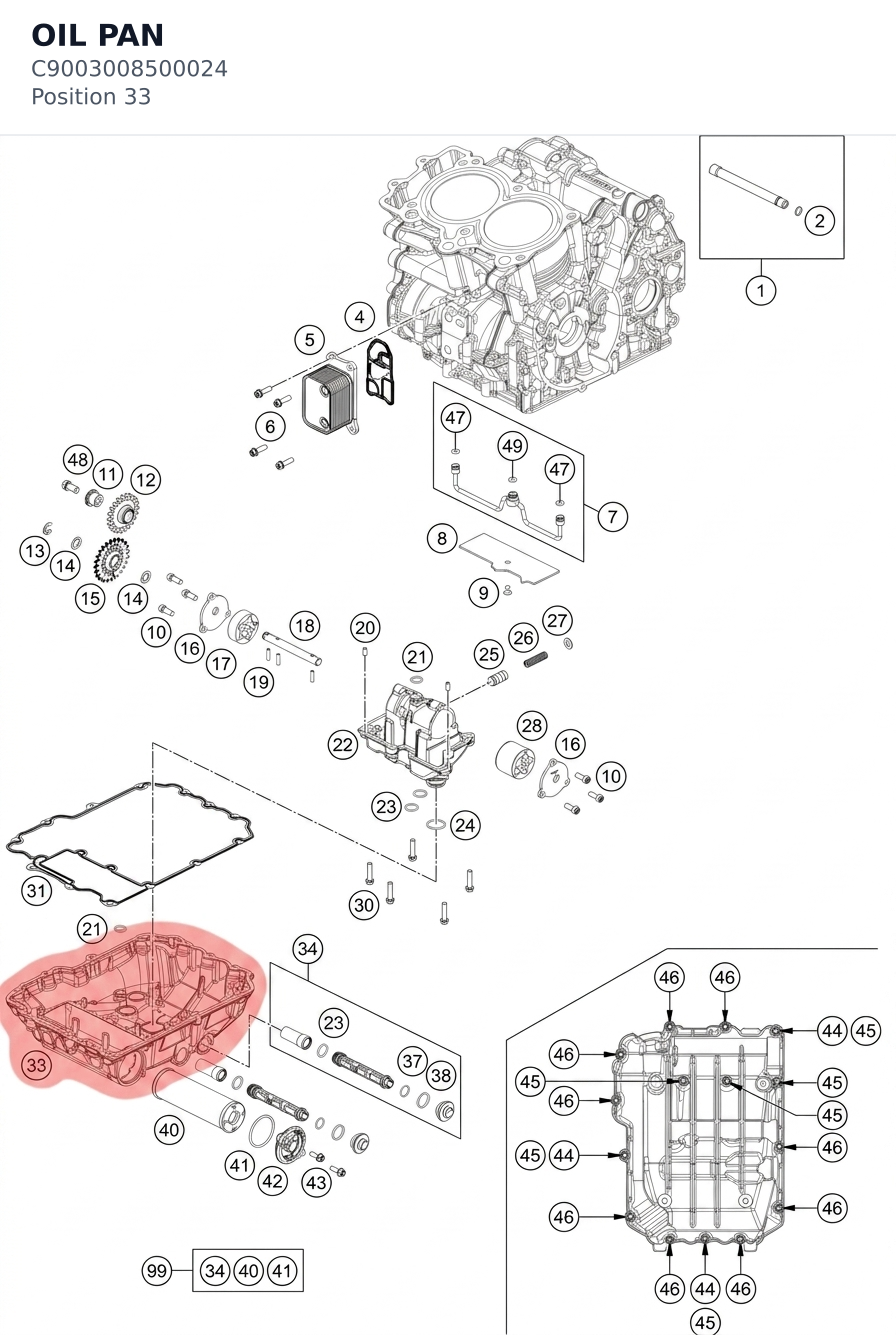 Diagram preview: OIL PAN (C9003008500024)