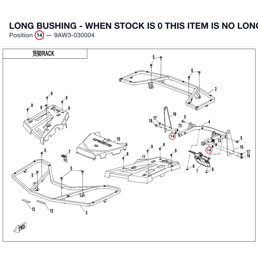 LONG BUSHING - WHEN STOCK IS 0 THIS ITEM IS NO LONGER AVAILABLE product image