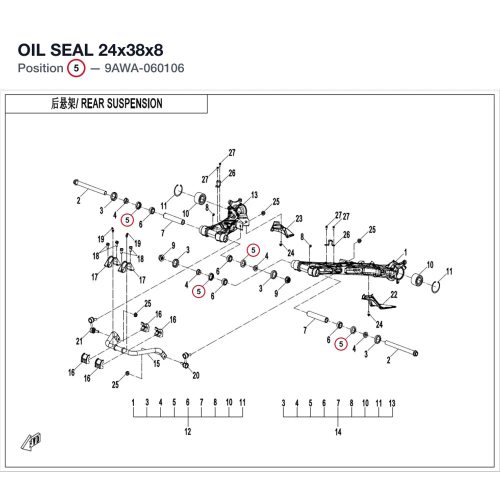 OIL SEAL 24x38x8 product image