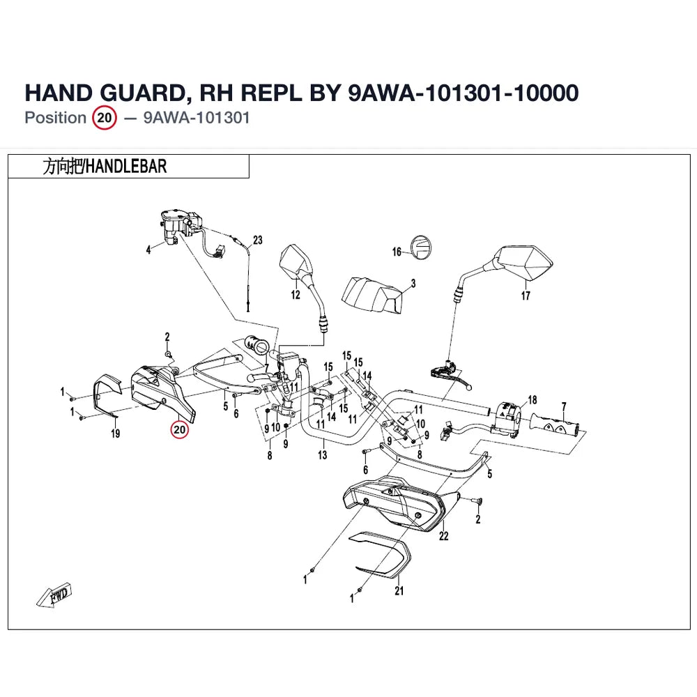 HAND GUARD, RH REPL BY 9AWA-101301-10000 product image