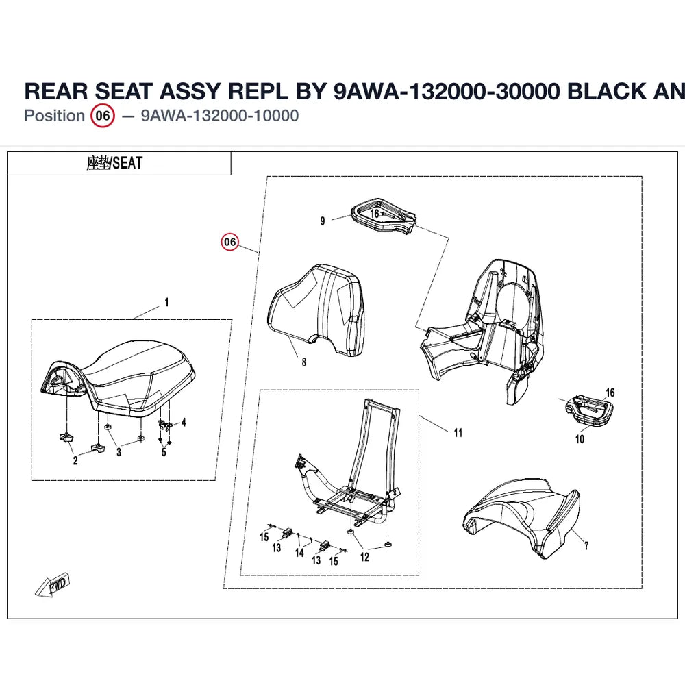 REAR SEAT ASSY REPL BY 9AWA-132000-30000 product image