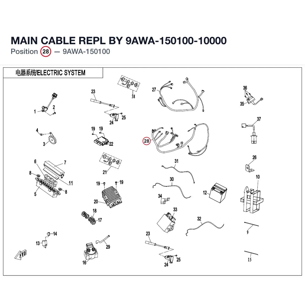 MAIN CABLE REPL BY 9AWA-150100-10000 product image