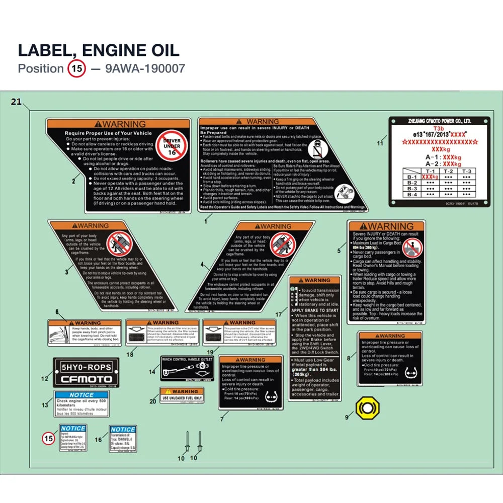 LABEL, ENGINE OIL product image