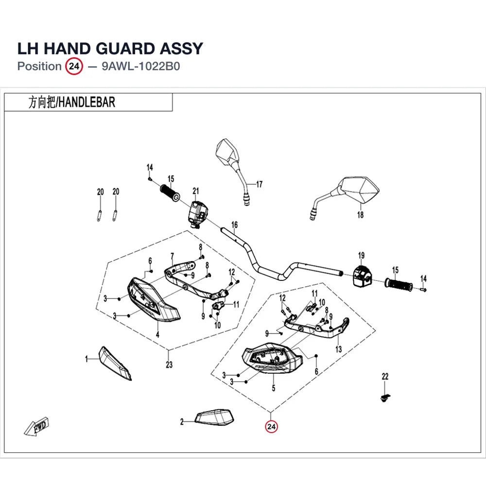 LH HAND GUARD ASSY product image