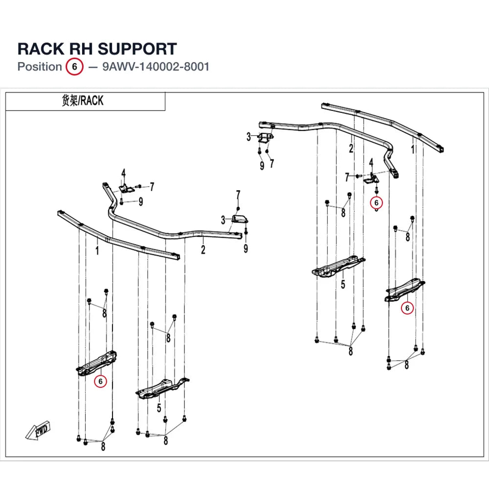 RACK RH SUPPORT product image