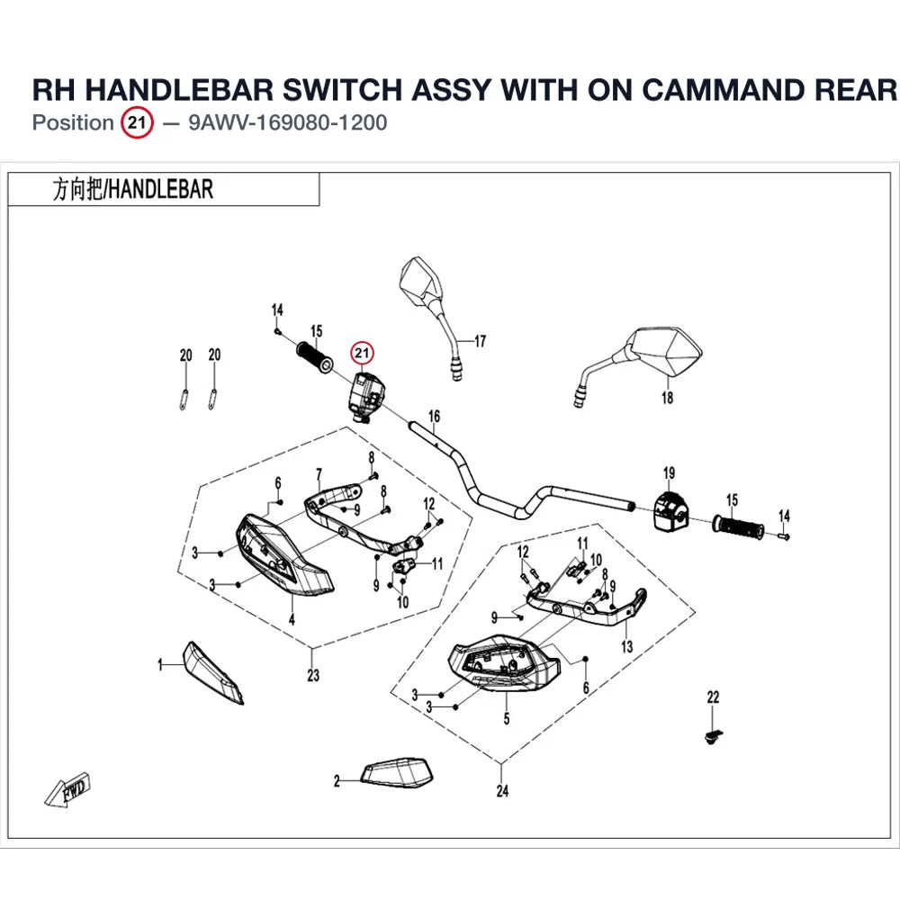 RH HANDLEBAR SWITCH ASSY product image
