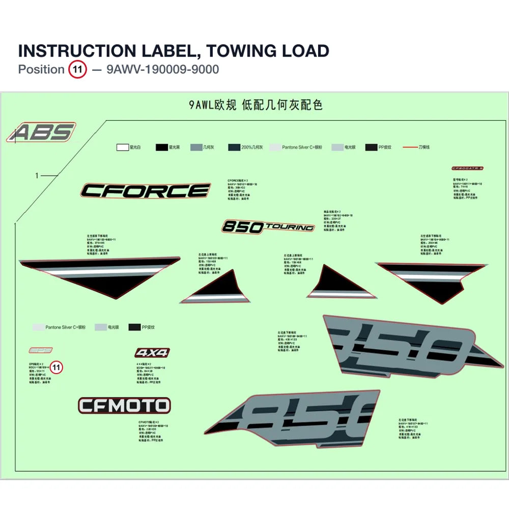 INSTRUCTION LABEL, TOWING LOAD product image