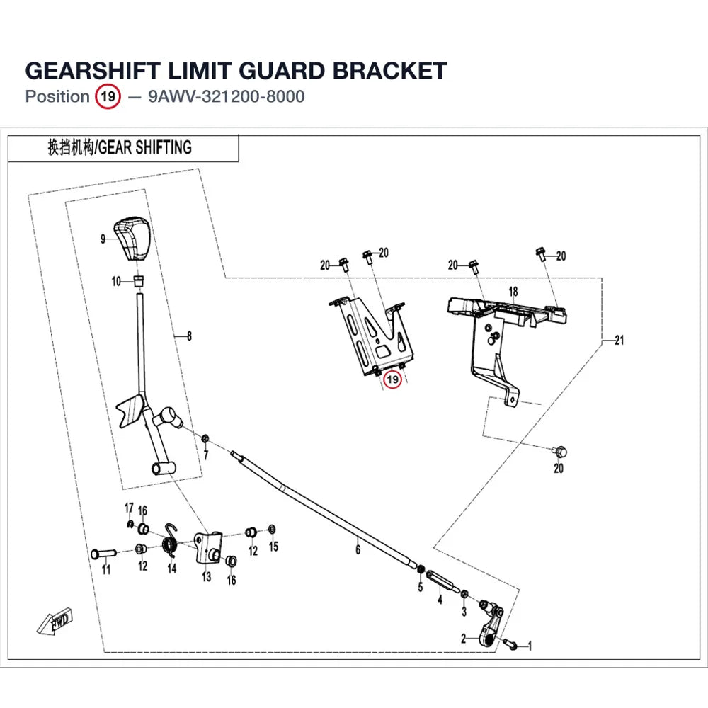 GEARSHIFT LIMIT GUARD BRACKET product image