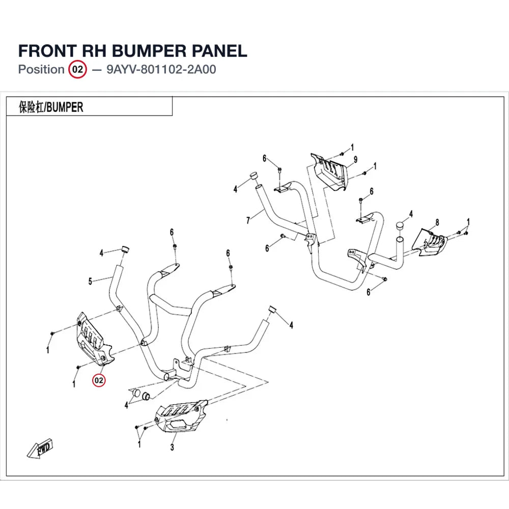FRONT RH BUMPER PANEL product image