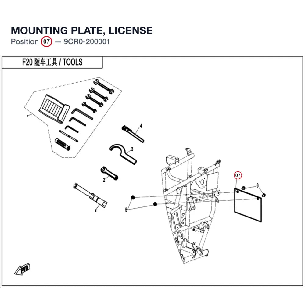 MOUNTING PLATE, LICENSE product image