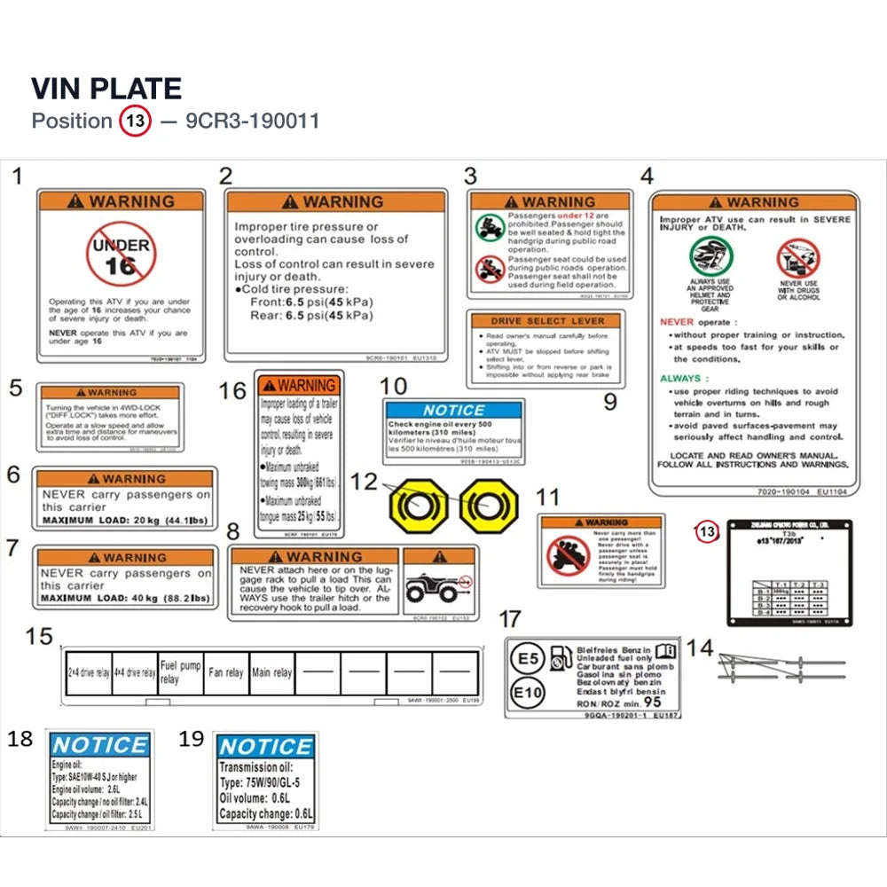 VIN PLATE product image