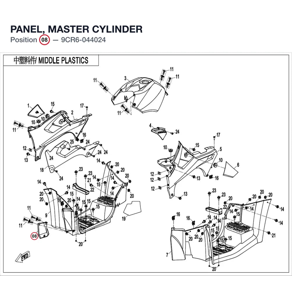 PANEL, MASTER CYLINDER product image