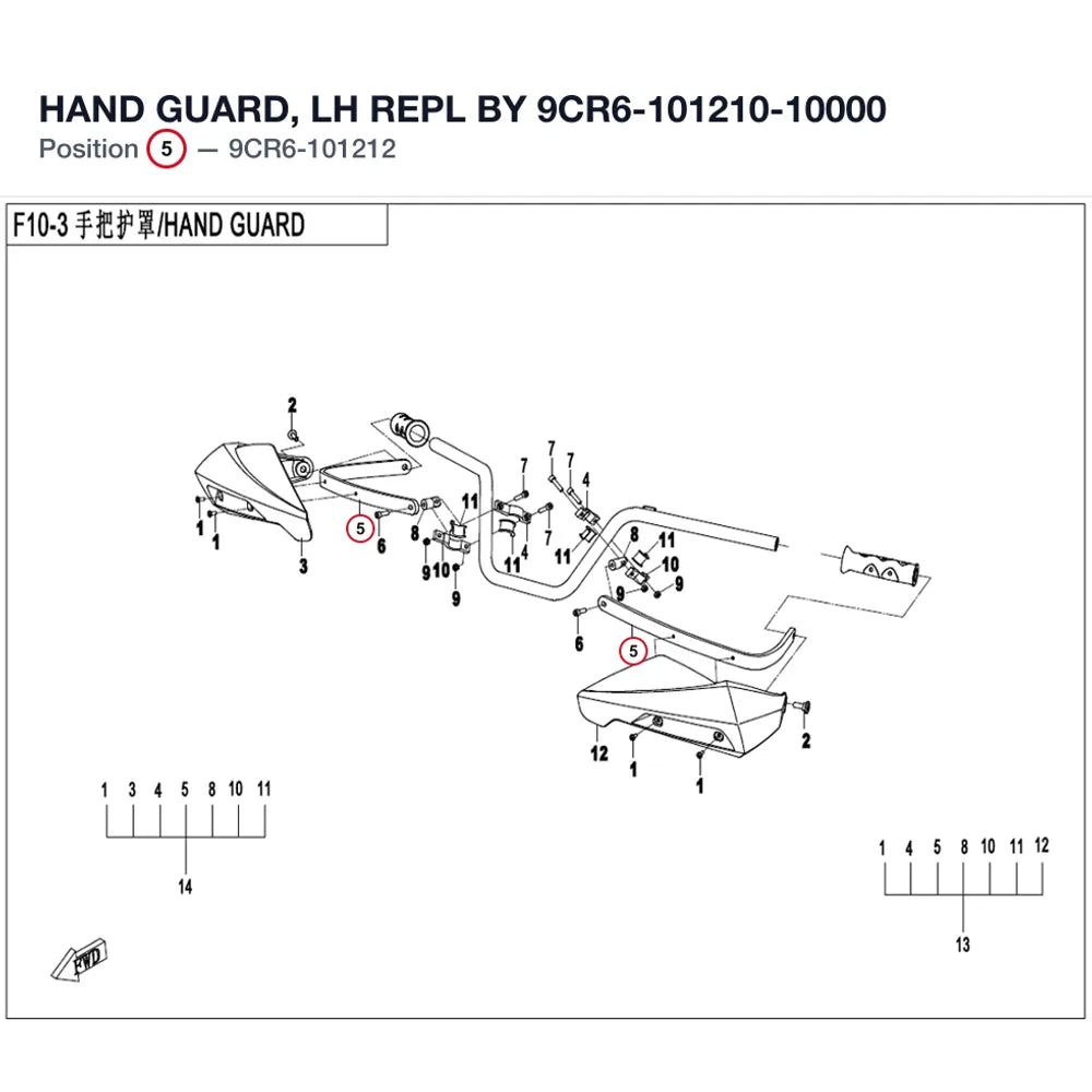 HAND GUARD, LH REPL BY 9CR6-101210-10000 product image