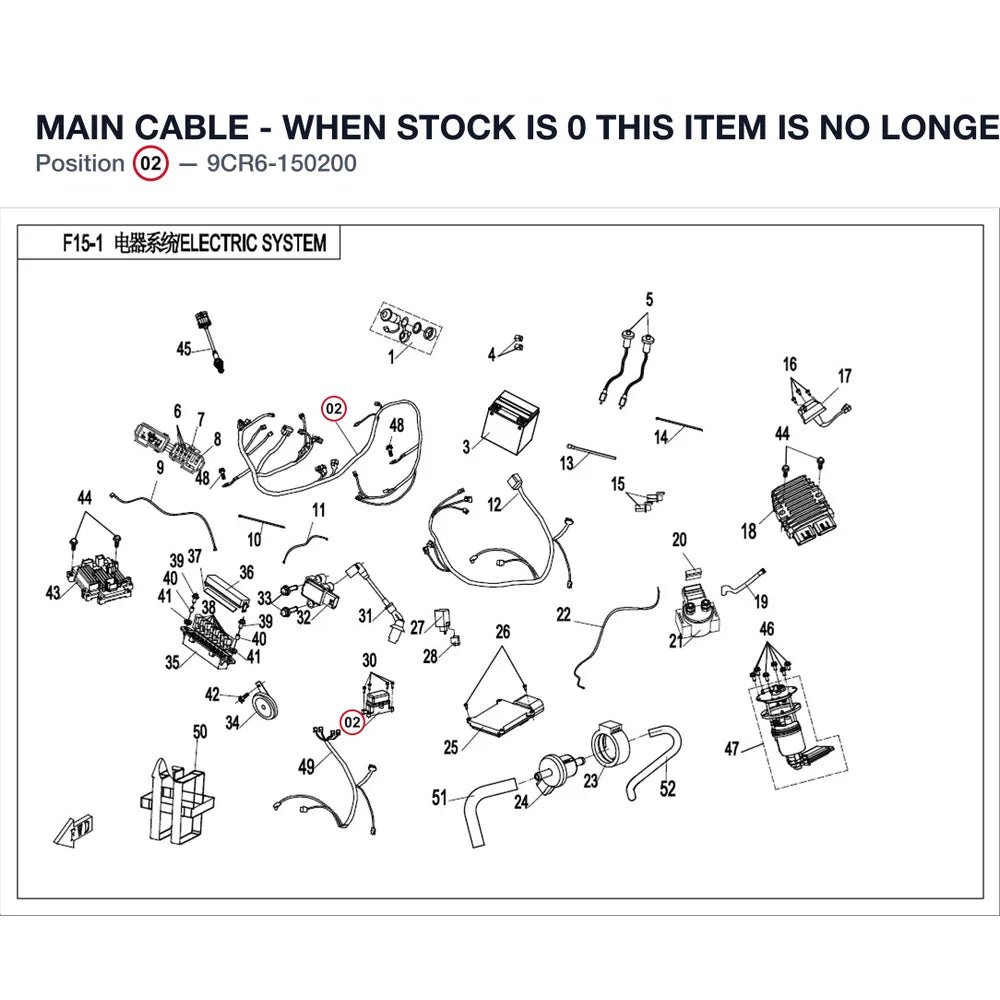 MAIN CABLE - WHEN STOCK IS 0 THIS ITEM IS NO LONGER AVAILABLE product image