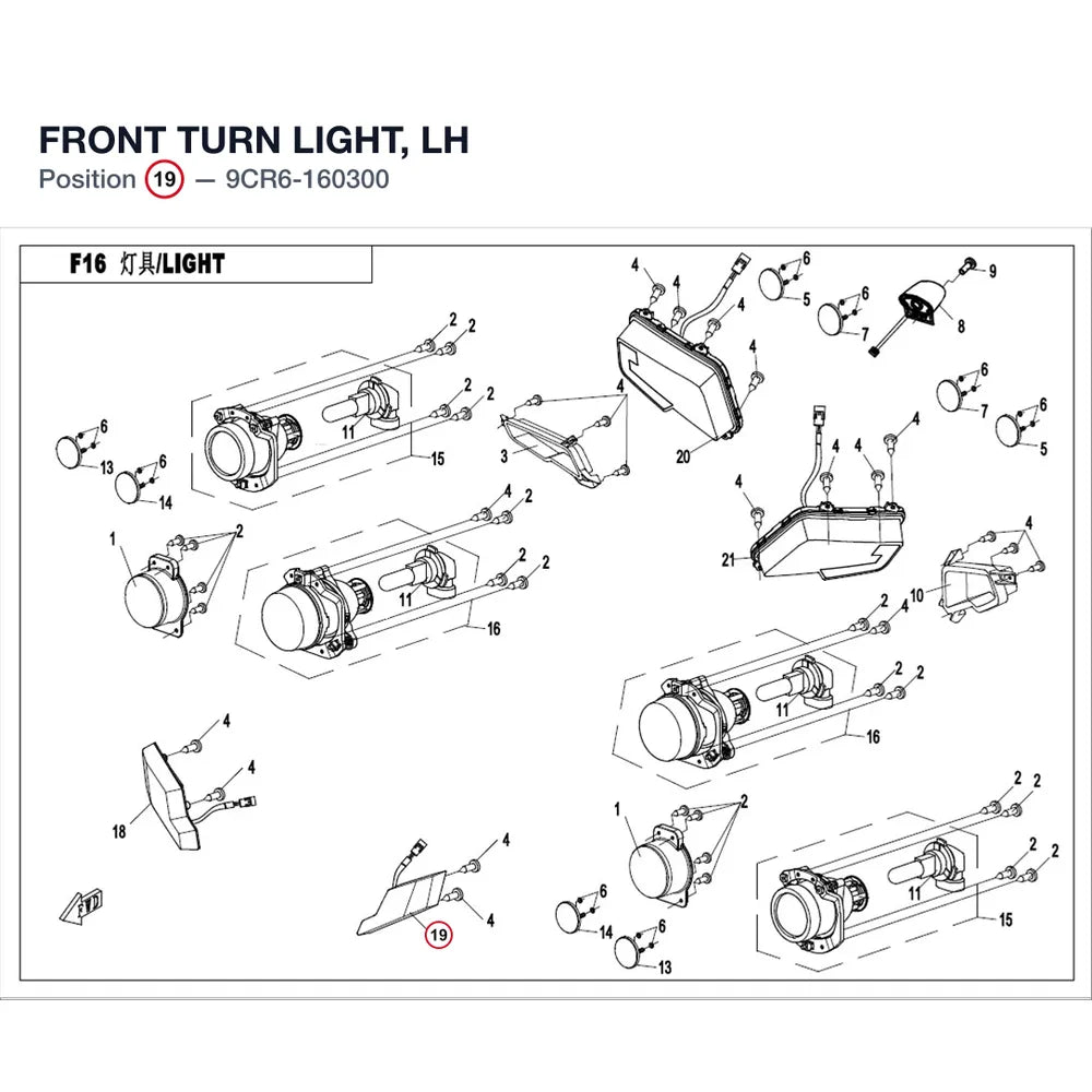 FRONT TURN LIGHT, LH product image