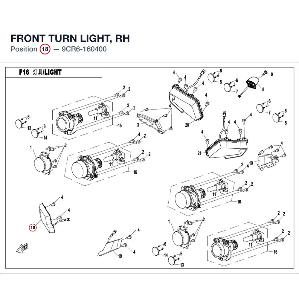 FRONT TURN LIGHT, RH product image