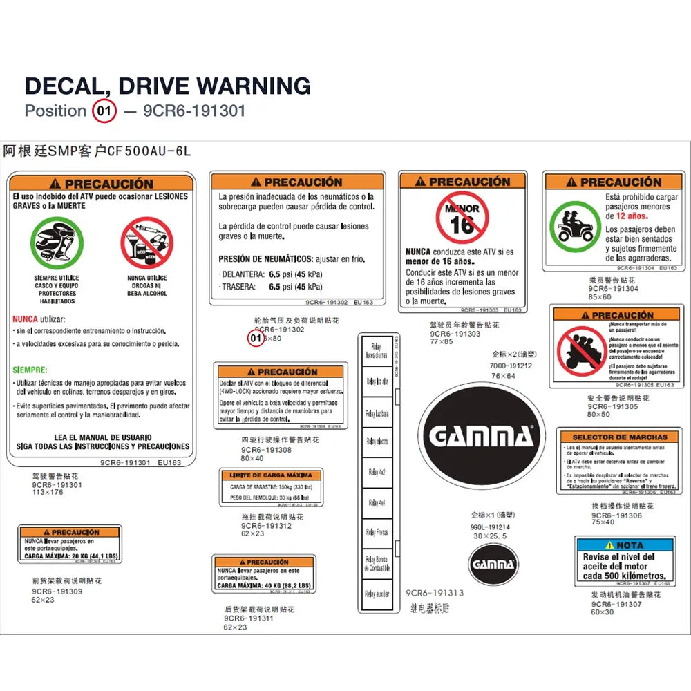 DECAL, DRIVE WARNING product image