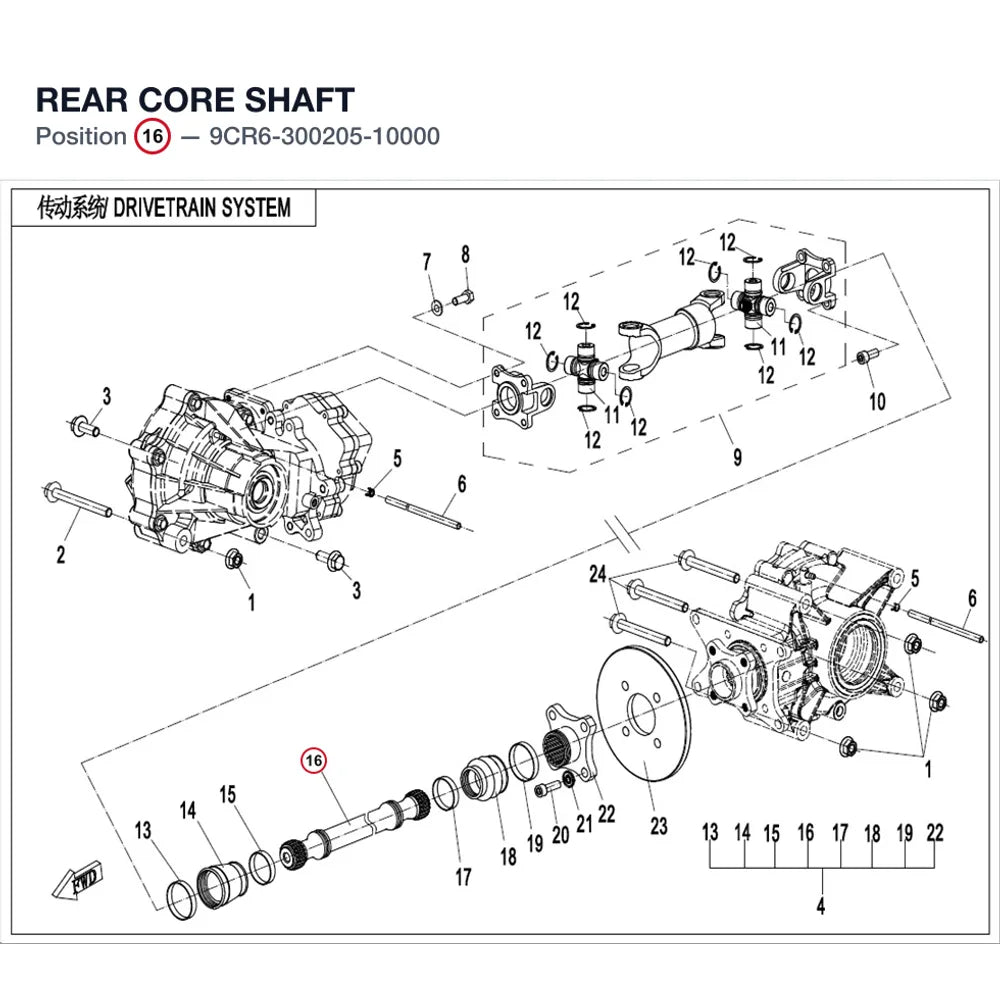 REAR CORE SHAFT product image