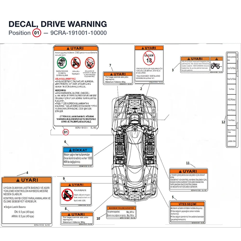 DECAL, DRIVE WARNING product image