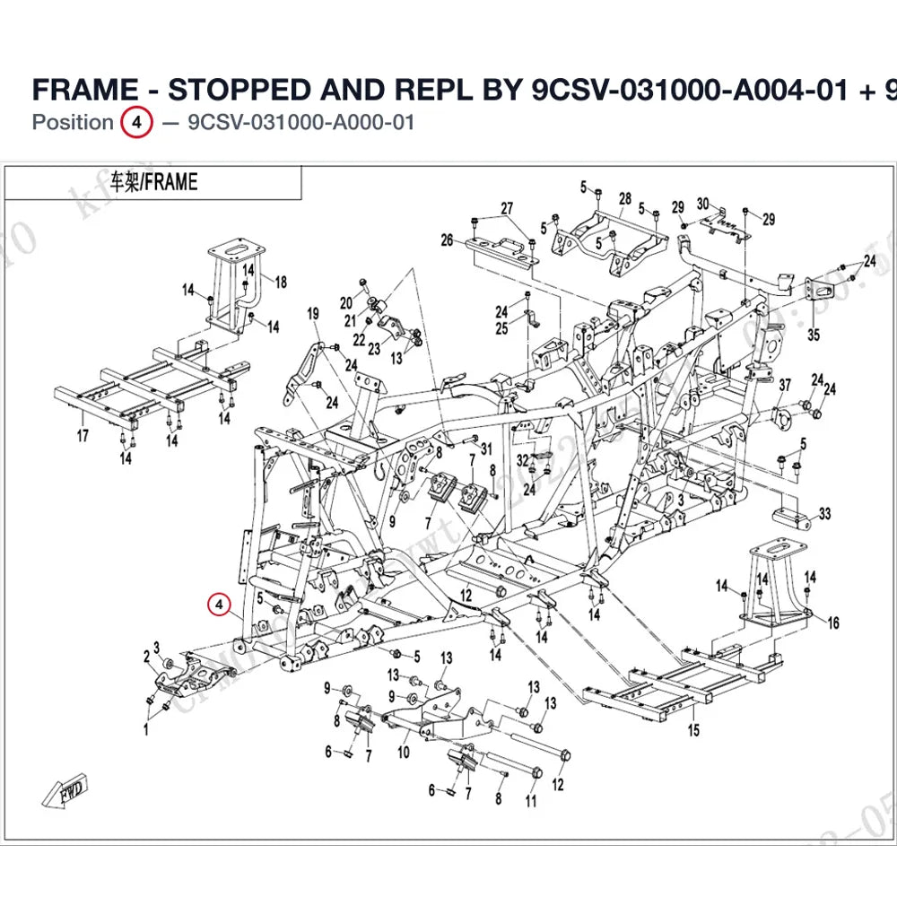 FRAME - STOPPED AND REPL BY 9CSV-031000-A004-01 + 9DSV-030040-6002 + 9DSV-030060-6000 product image