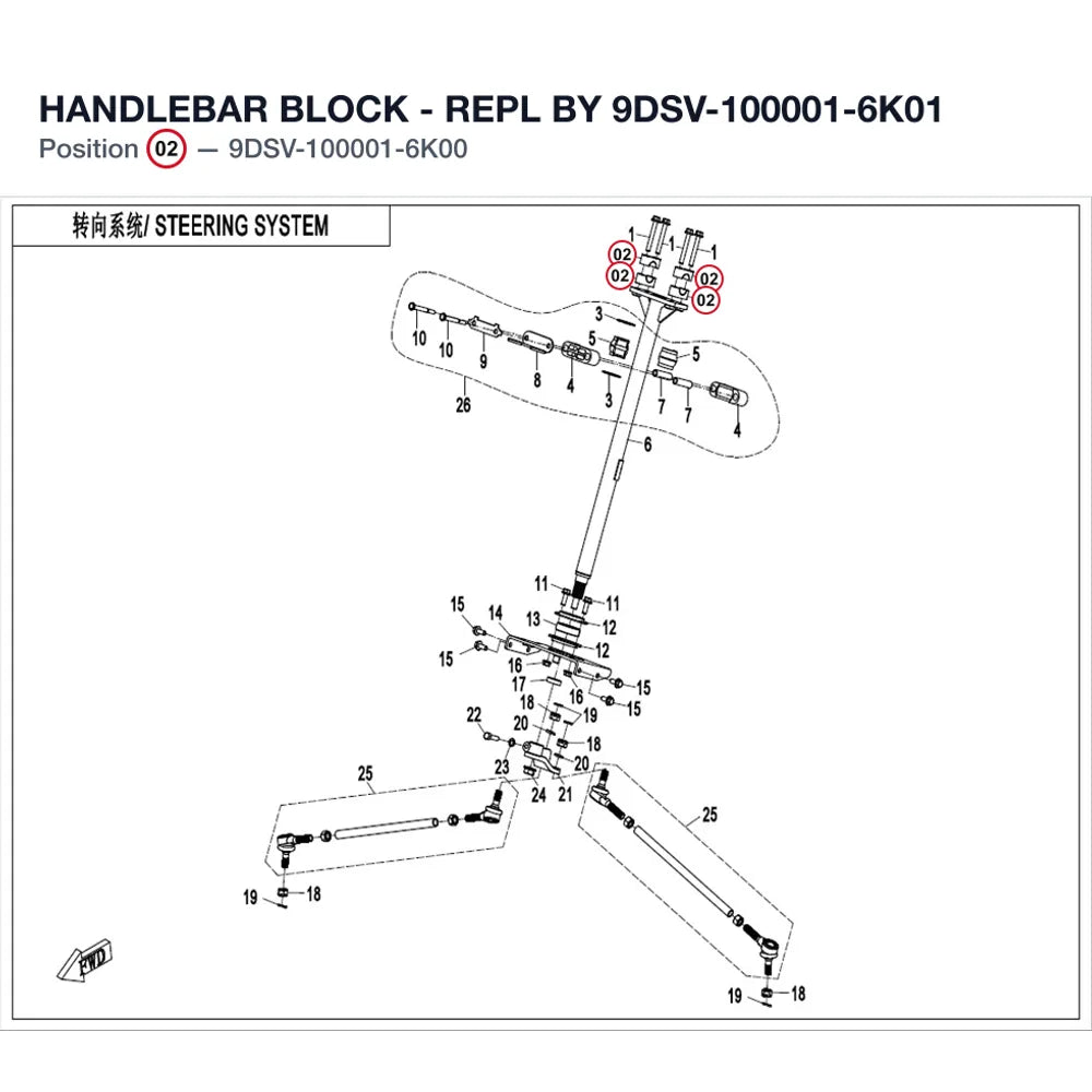 HANDLEBAR BLOCK - REPL BY 9DSV-100001-6K01 product image