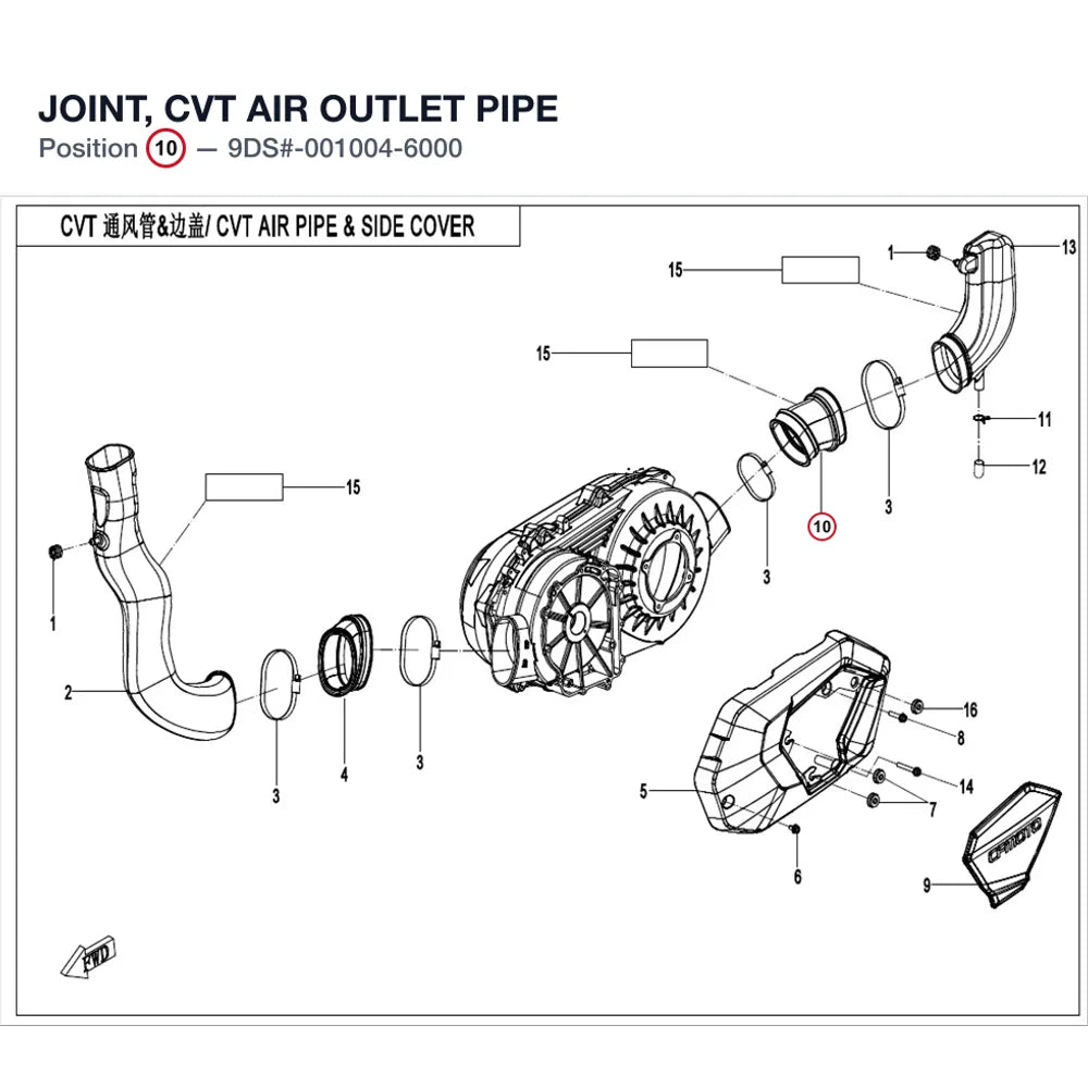 JOINT, CVT AIR OUTLET PIPE product image