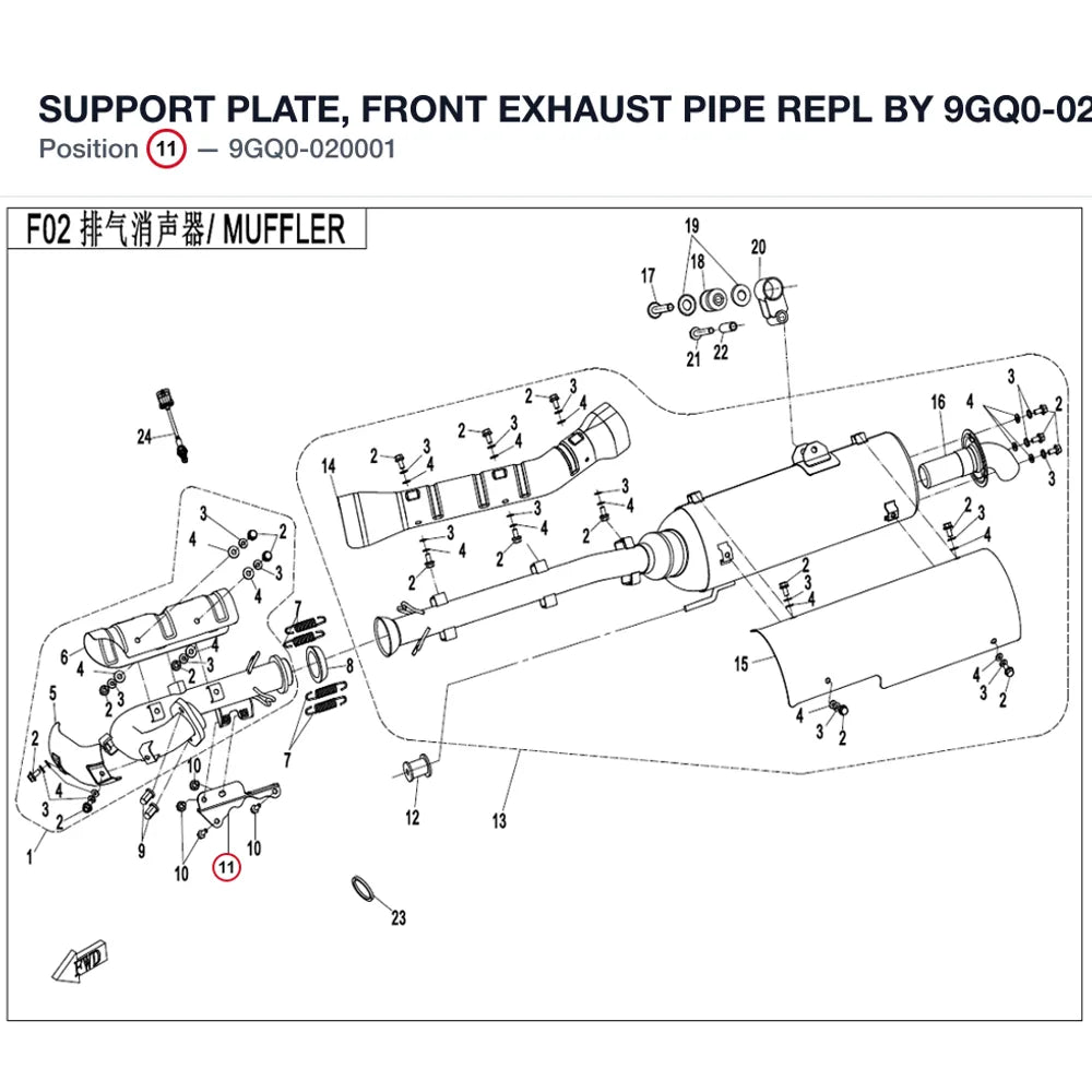 SUPPORT PLATE, FRONT EXHAUST PIPE REPL BY 9GQ0-020001-00002 product image