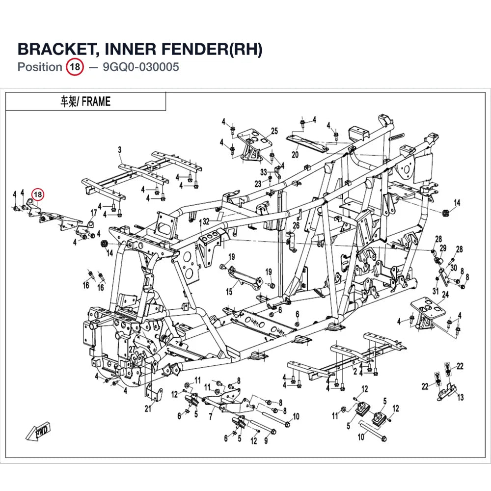 BRACKET, INNER FENDER(RH) product image