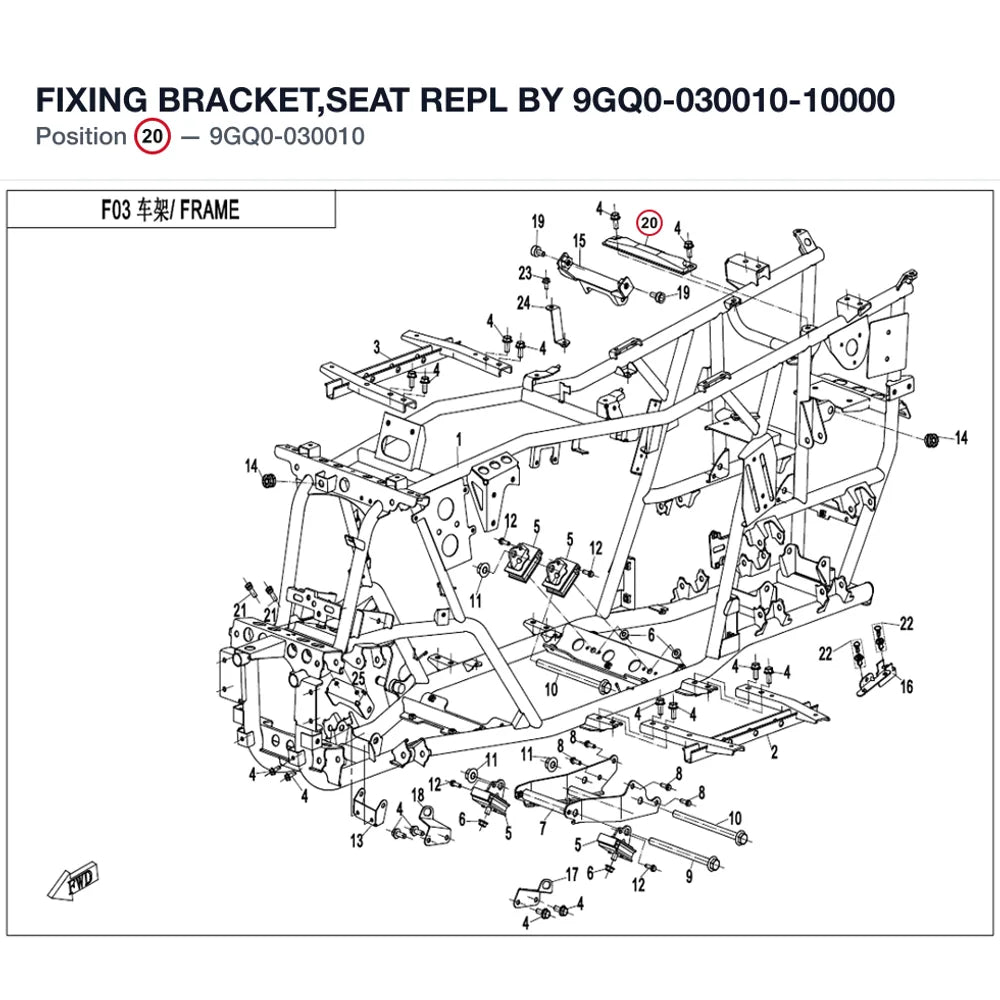 FIXING BRACKET,SEAT REPL BY 9GQ0-030010-10000 product image