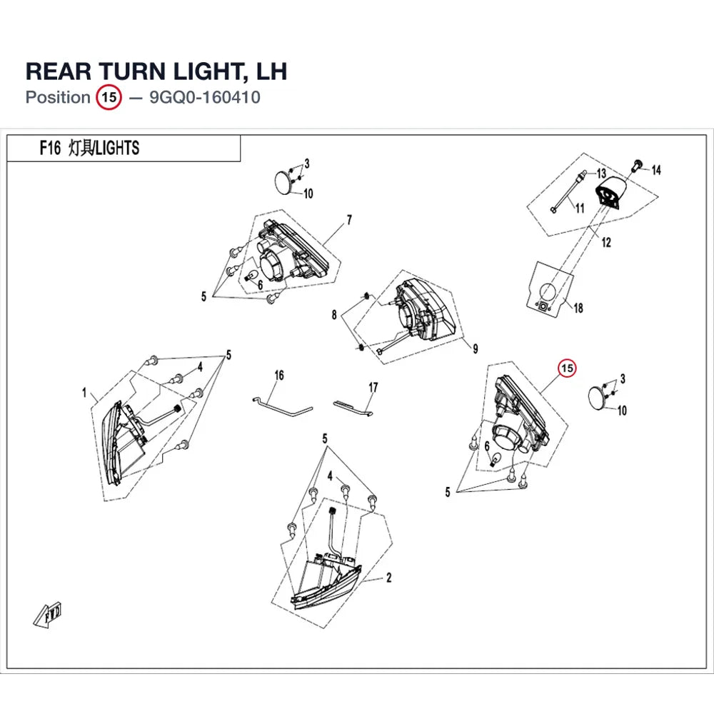 REAR TURN LIGHT, LH product image