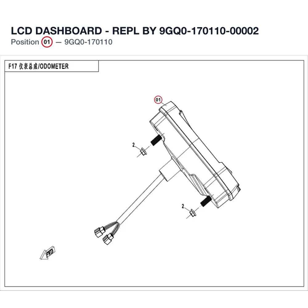 LCD DASHBOARD - REPL BY 9GQ0-170110-00002 product image