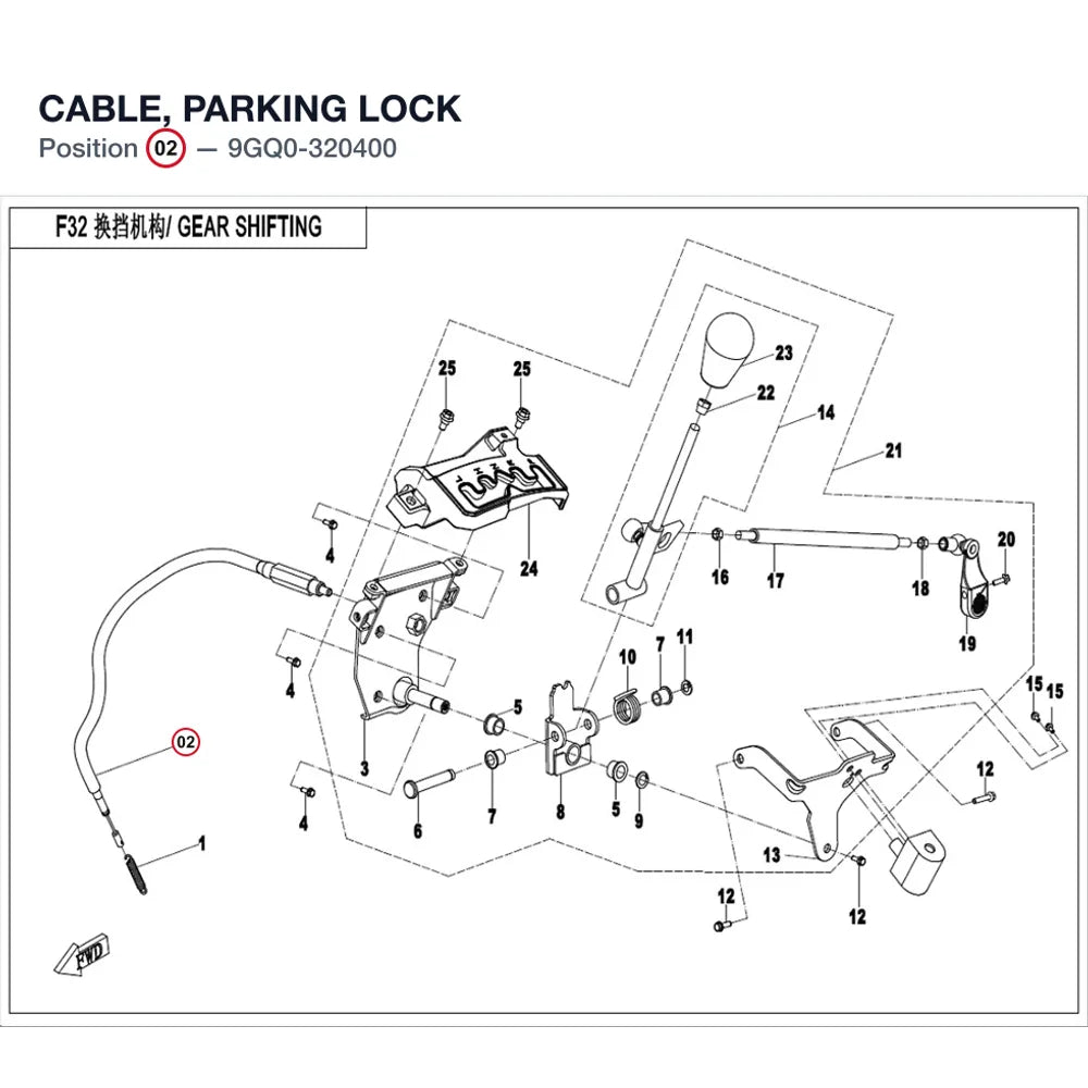 CABLE, PARKING LOCK product image