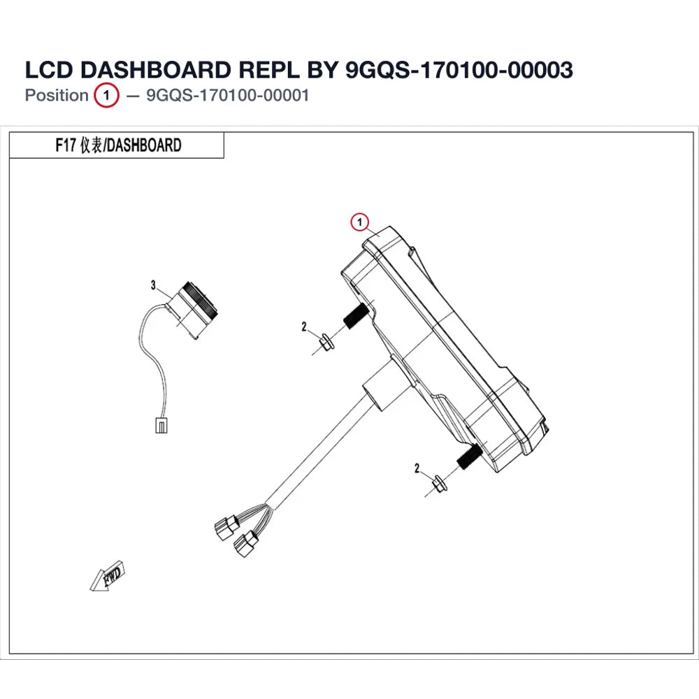 LCD DASHBOARD REPL BY 9GQS-170100-00003 product image
