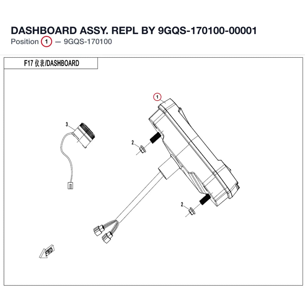 DASHBOARD ASSY. REPL BY 9GQS-170100-00001 product image