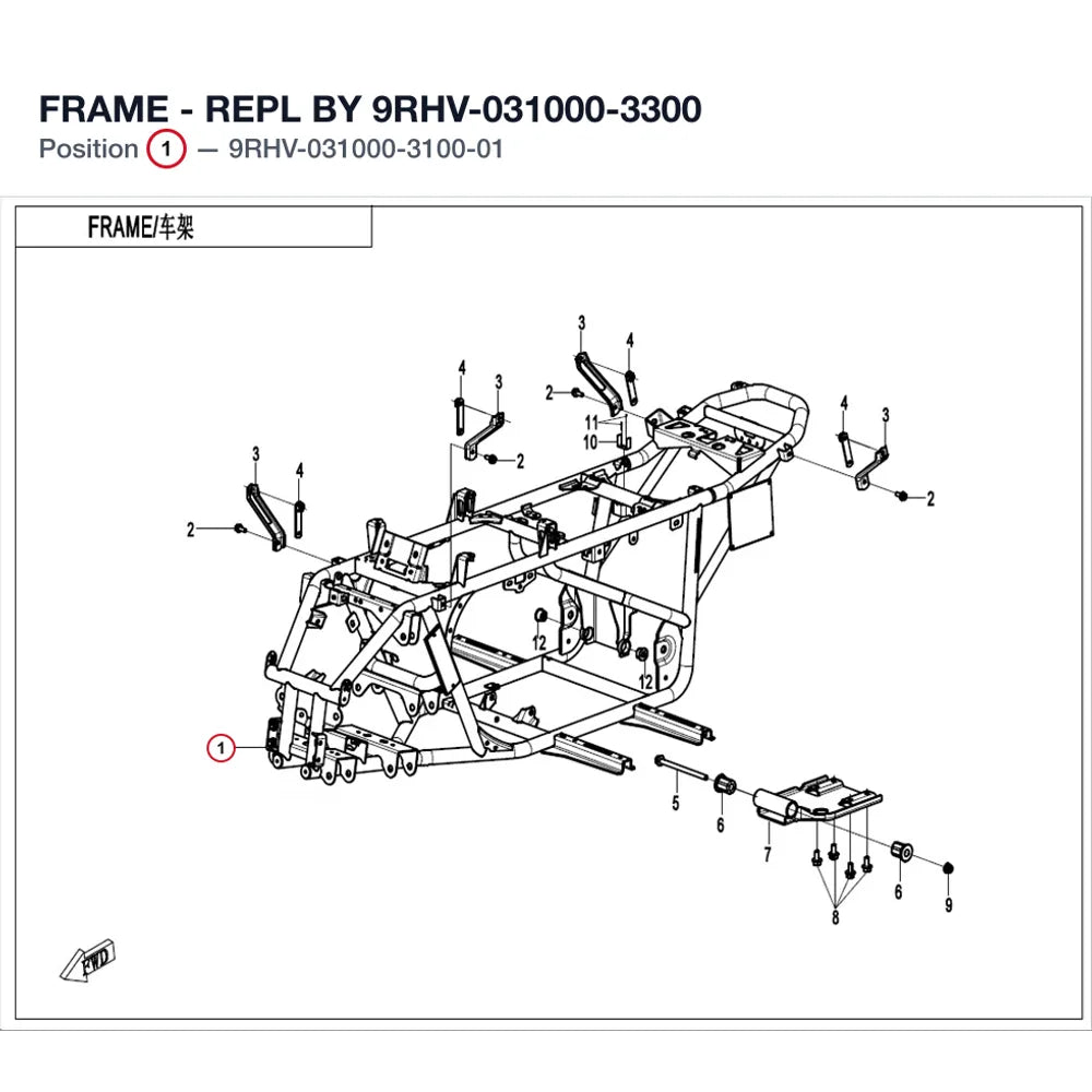 FRAME - REPL BY 9RHV-031000-3300 product image