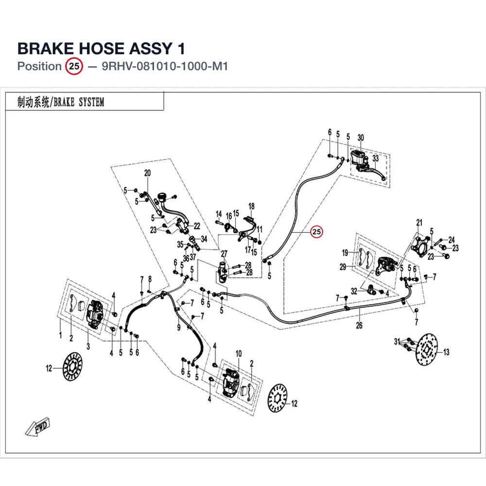 BRAKE HOSE ASSY 1 product image