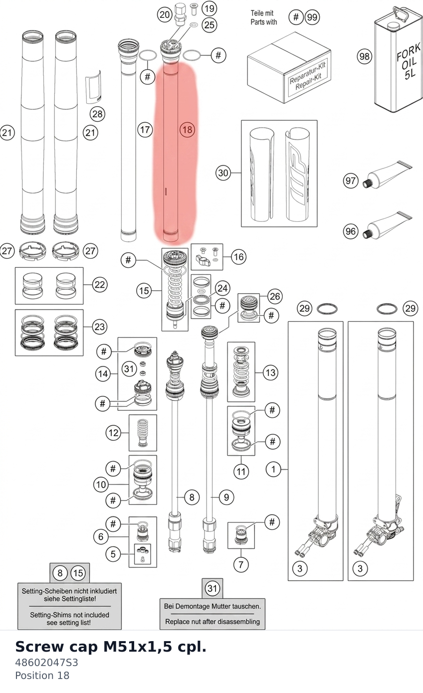 Diagram preview: Screw cap M51x1,5 cpl. (48602047S3)