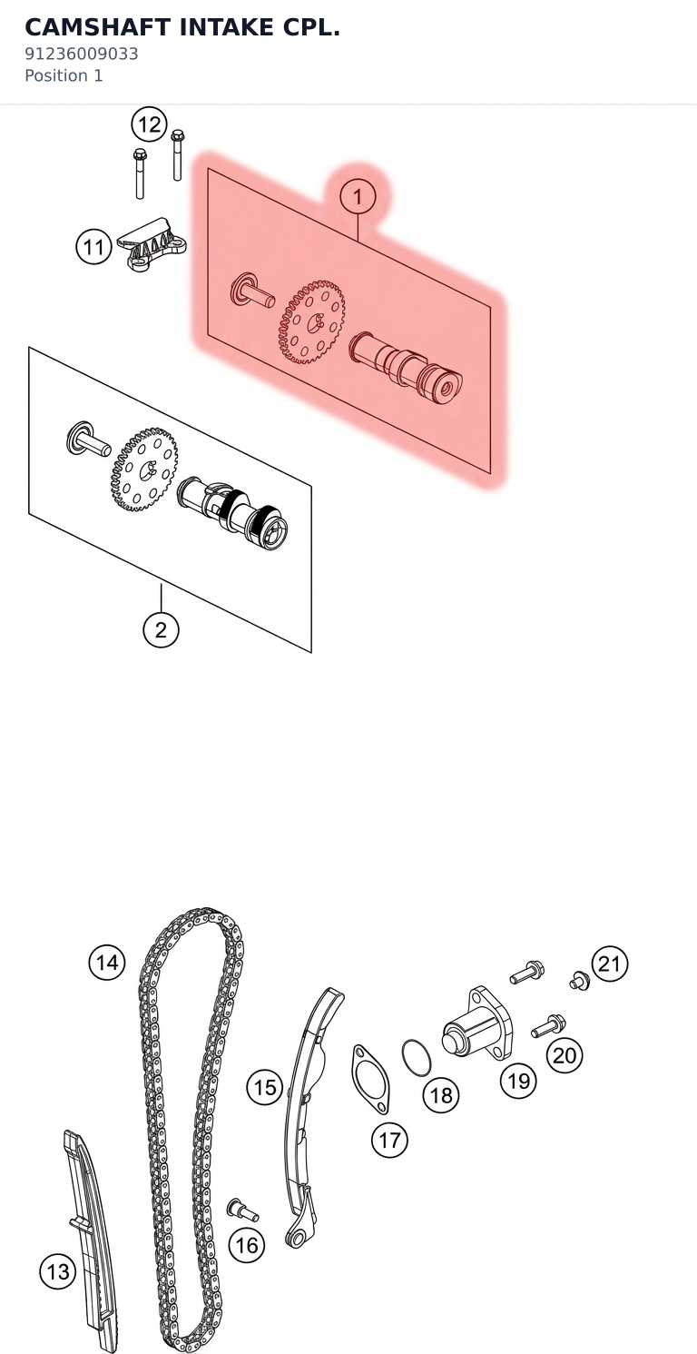 Diagram preview: CAMSHAFT INTAKE CPL. (91236009033)