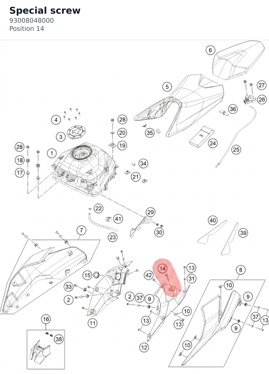 Diagram preview: Special screw (93008048000)