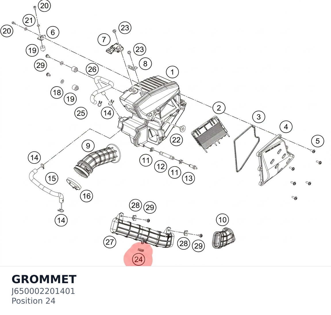 Diagram preview: GROMMET (J650002201401)