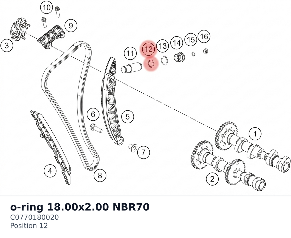 Diagram preview: o-ring 18.00x2.00 NBR70 (C0770180020)